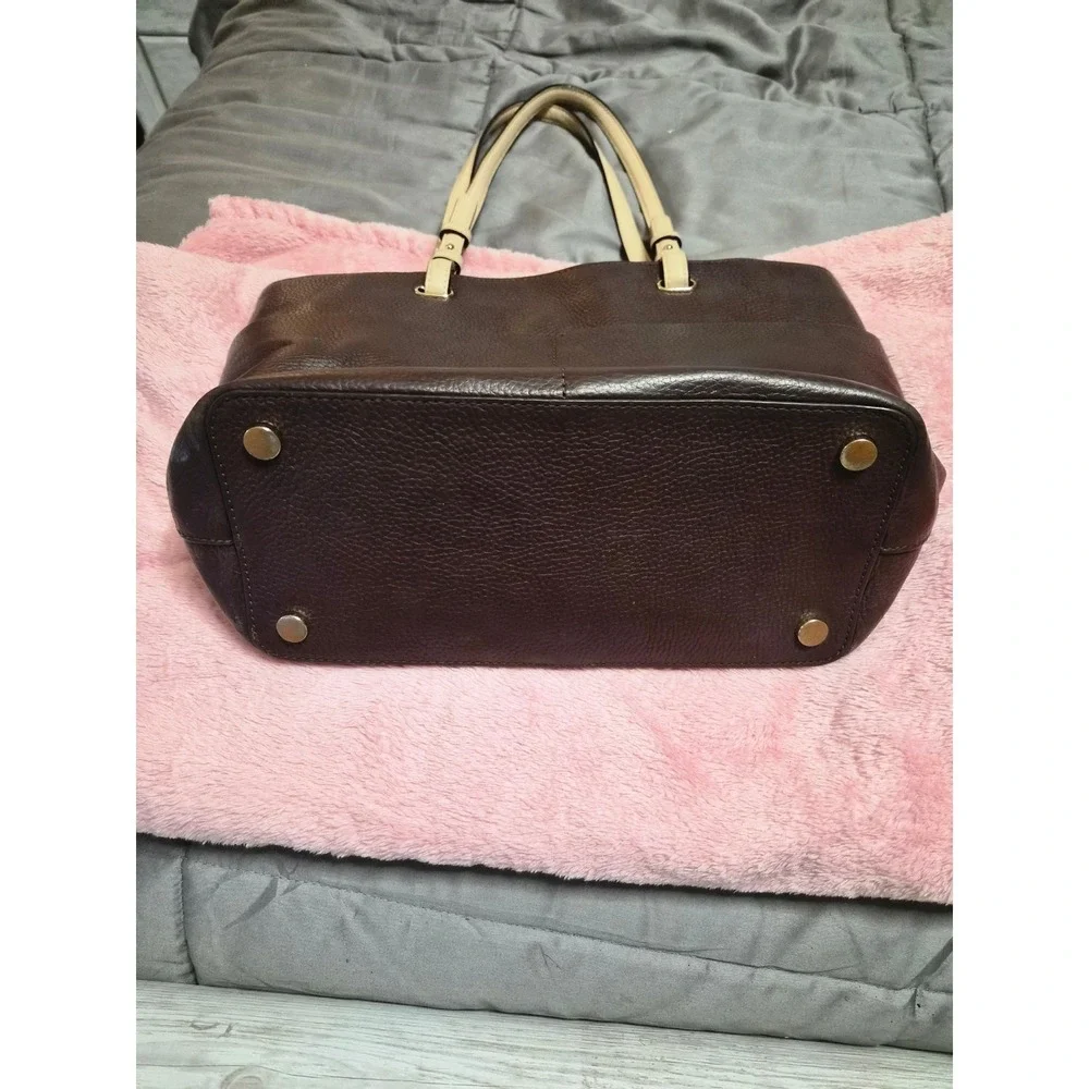 Michael Kors Bedford Pebbled Leather Tote Bag Brown with Gold‎ Hardware